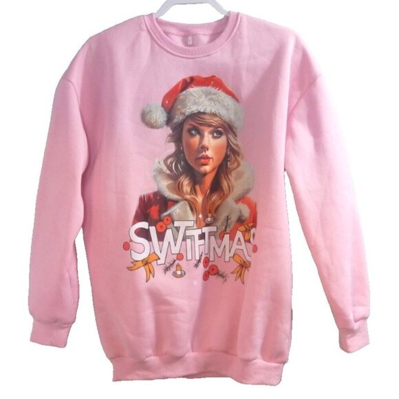Unbranded Tops - TAYLOR SWIFT Swiftmas pink heavier weight soft sweatshirt Women's size M